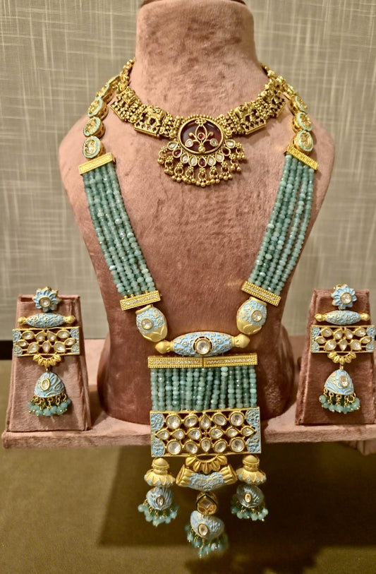 The Gaja-Lakshmi Heritage Bloom: A Matte Antique Bridal Suite