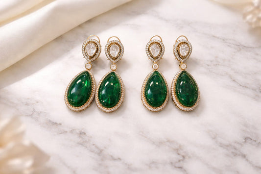 Emerald Royale Teardrop Danglers