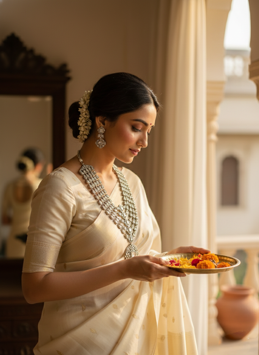 Imperial Noor Layered Polki Necklace Set