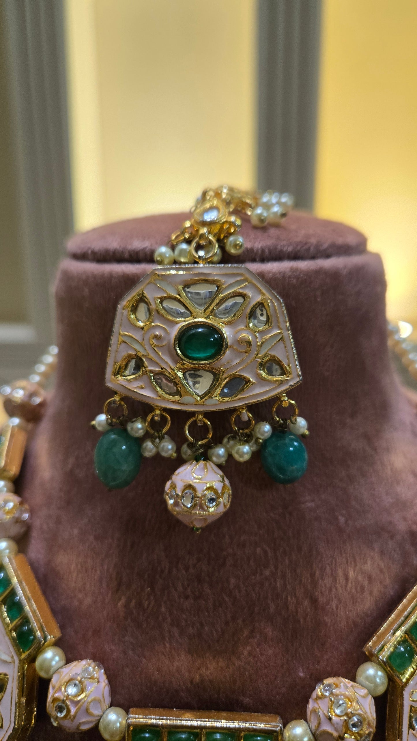 Heirloom Emerald Polki Bridal Set