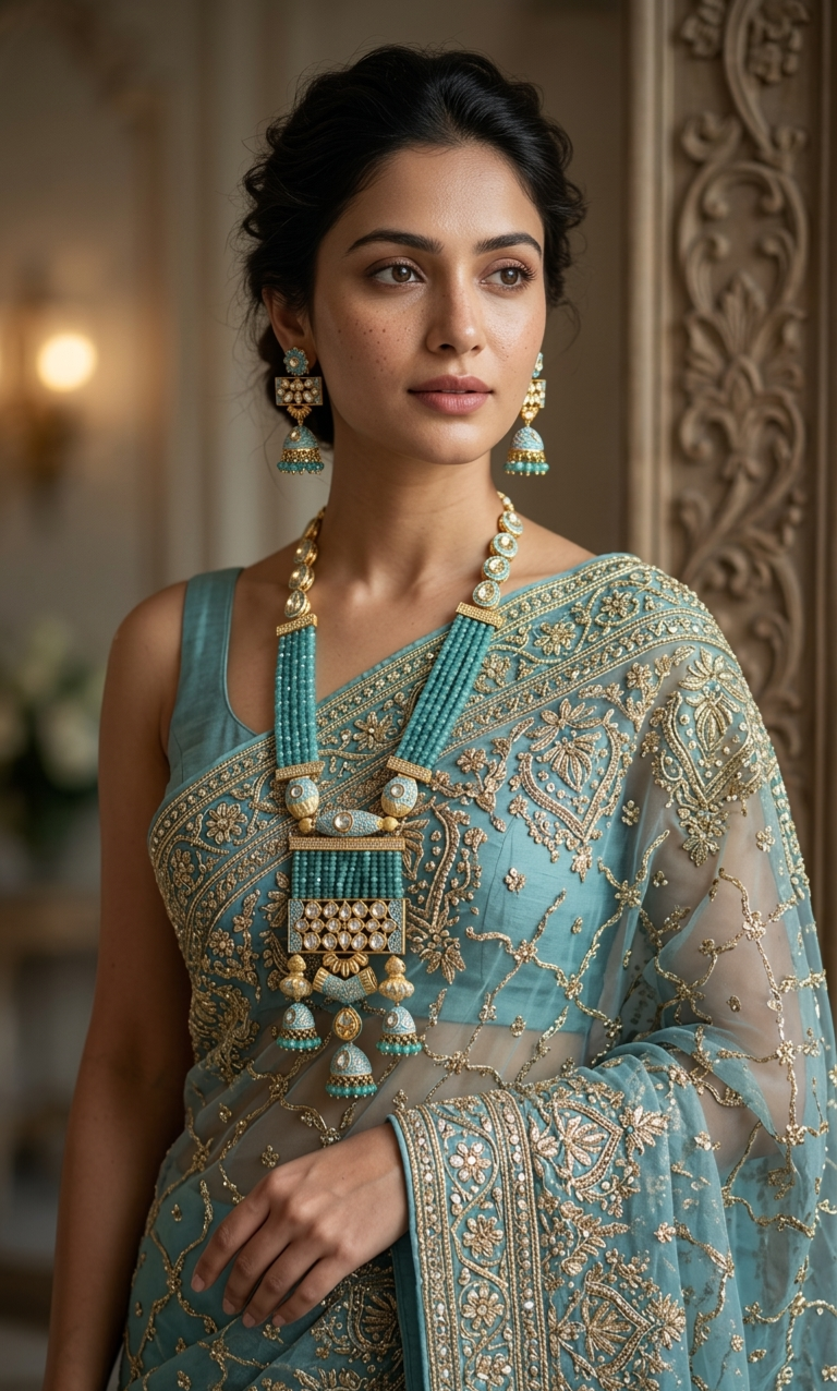 The Neelambari Meenakari Haar Set