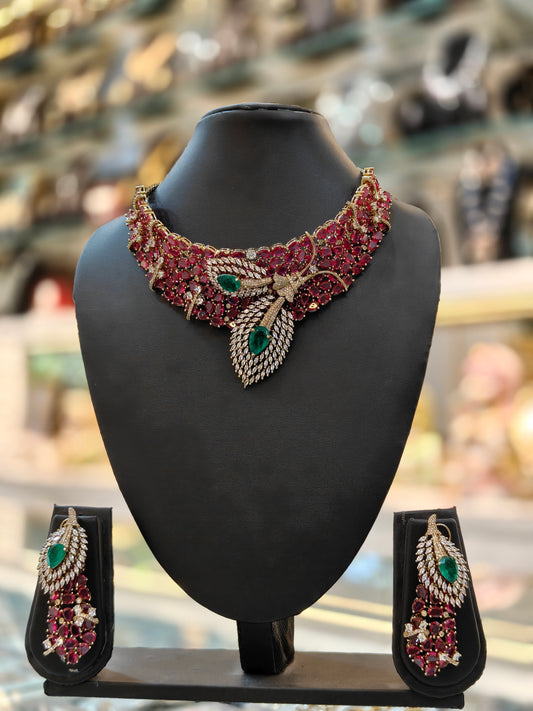 The Rubaiya Feathered Collar Set