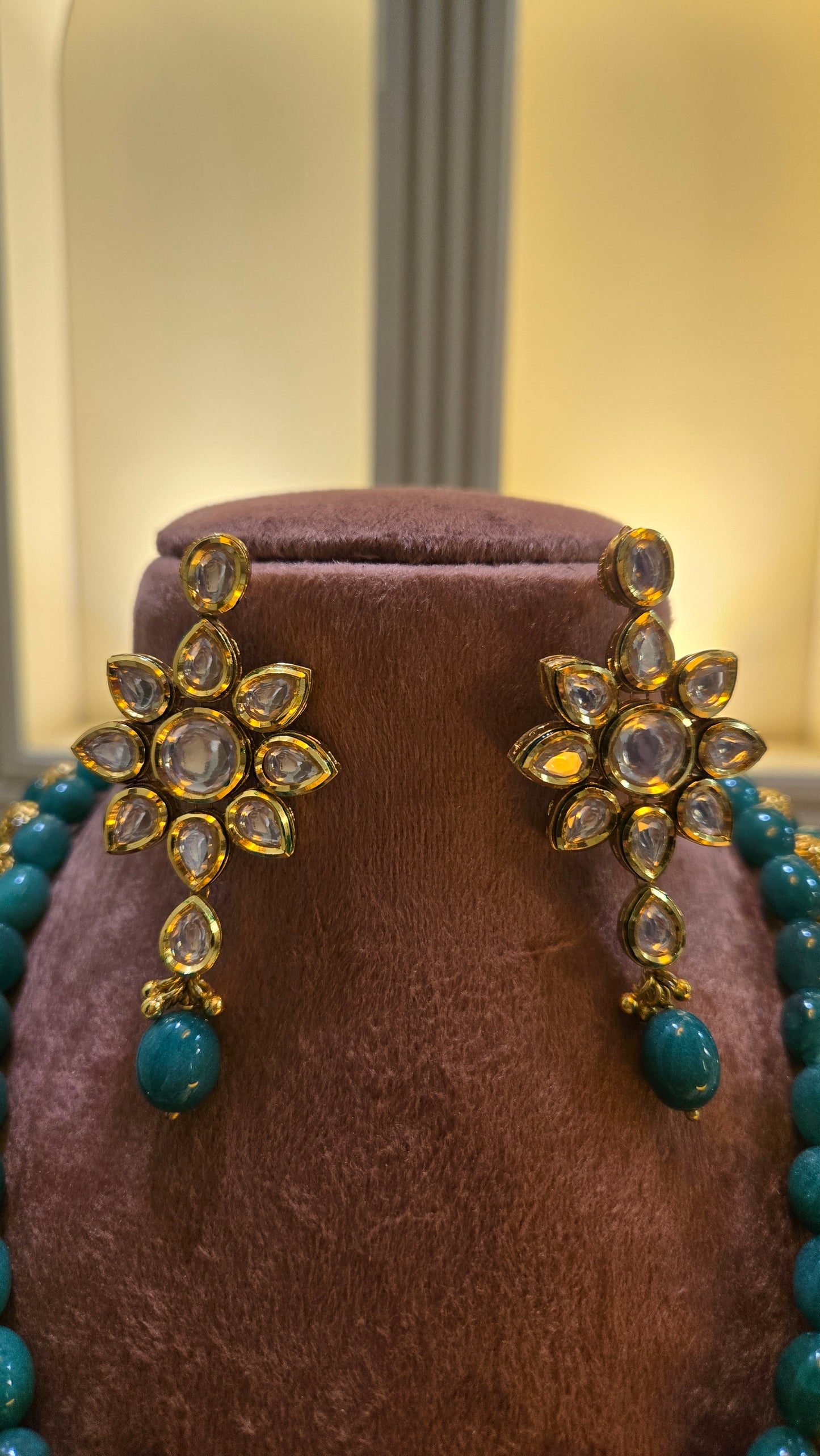 The Teal Empress Kundan Mala Set