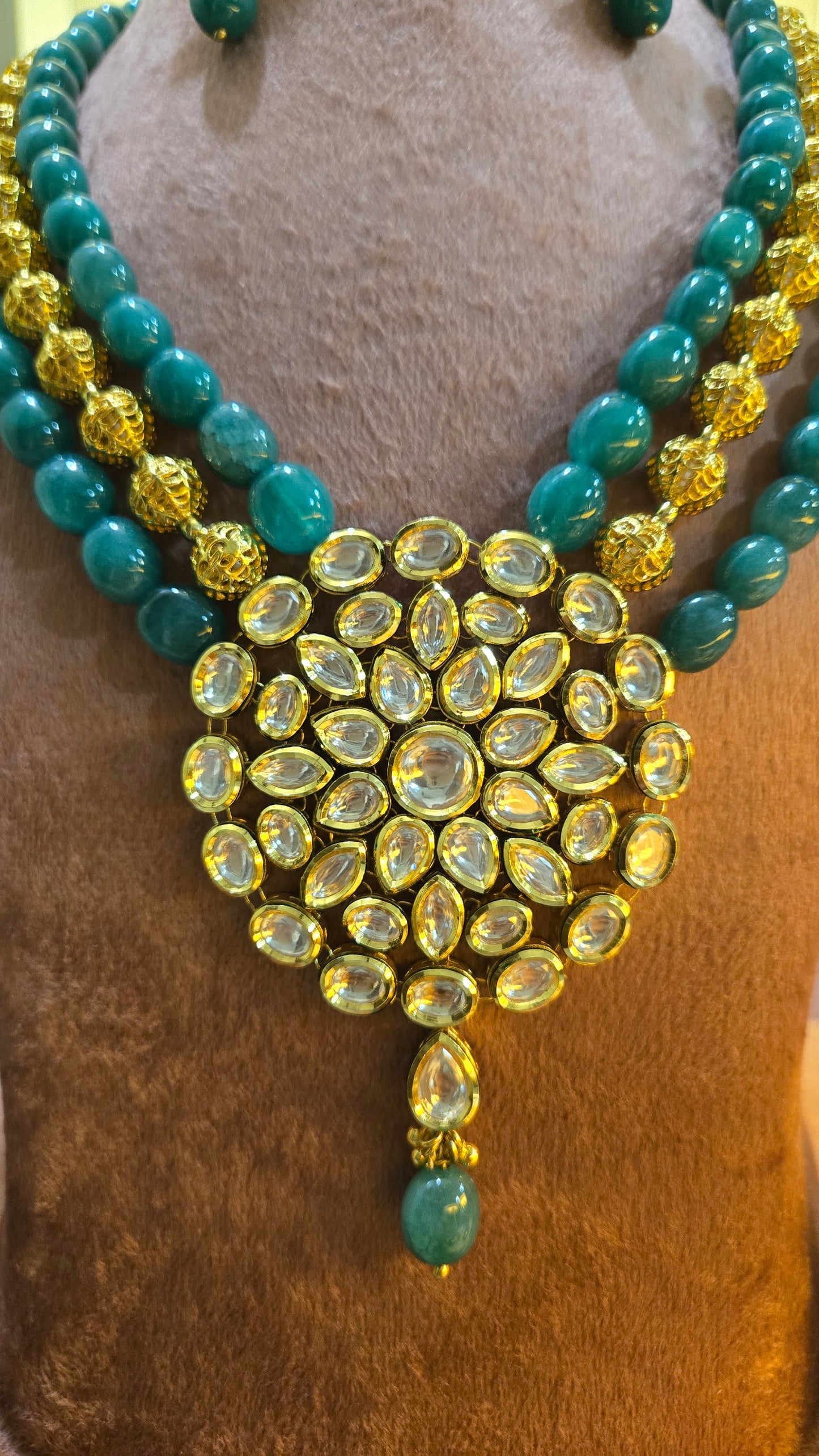 The Teal Empress Kundan Mala Set