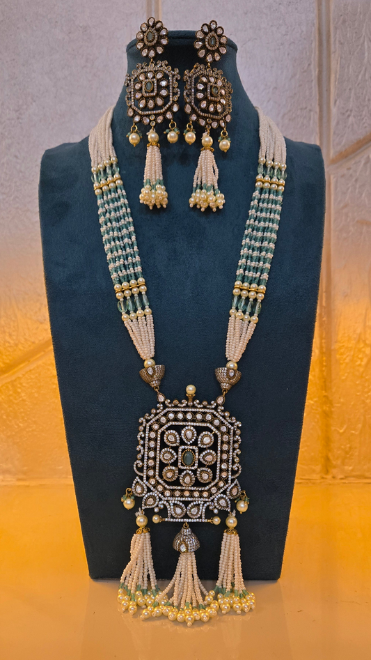 The Rajwada Pearl Tassel Haar Set