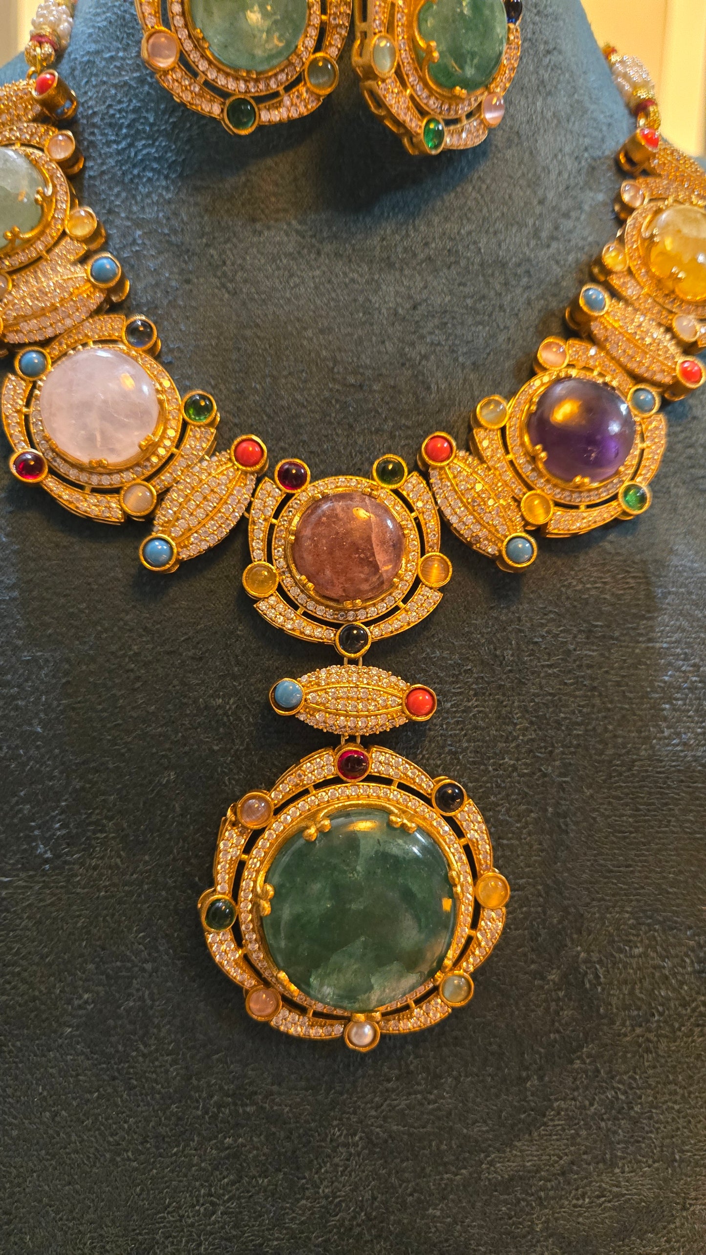 Navratna Royale Statement Necklace Set